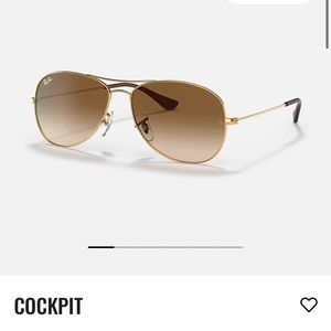 Rayban RB3362 cockpit sunglasses polished gold frame